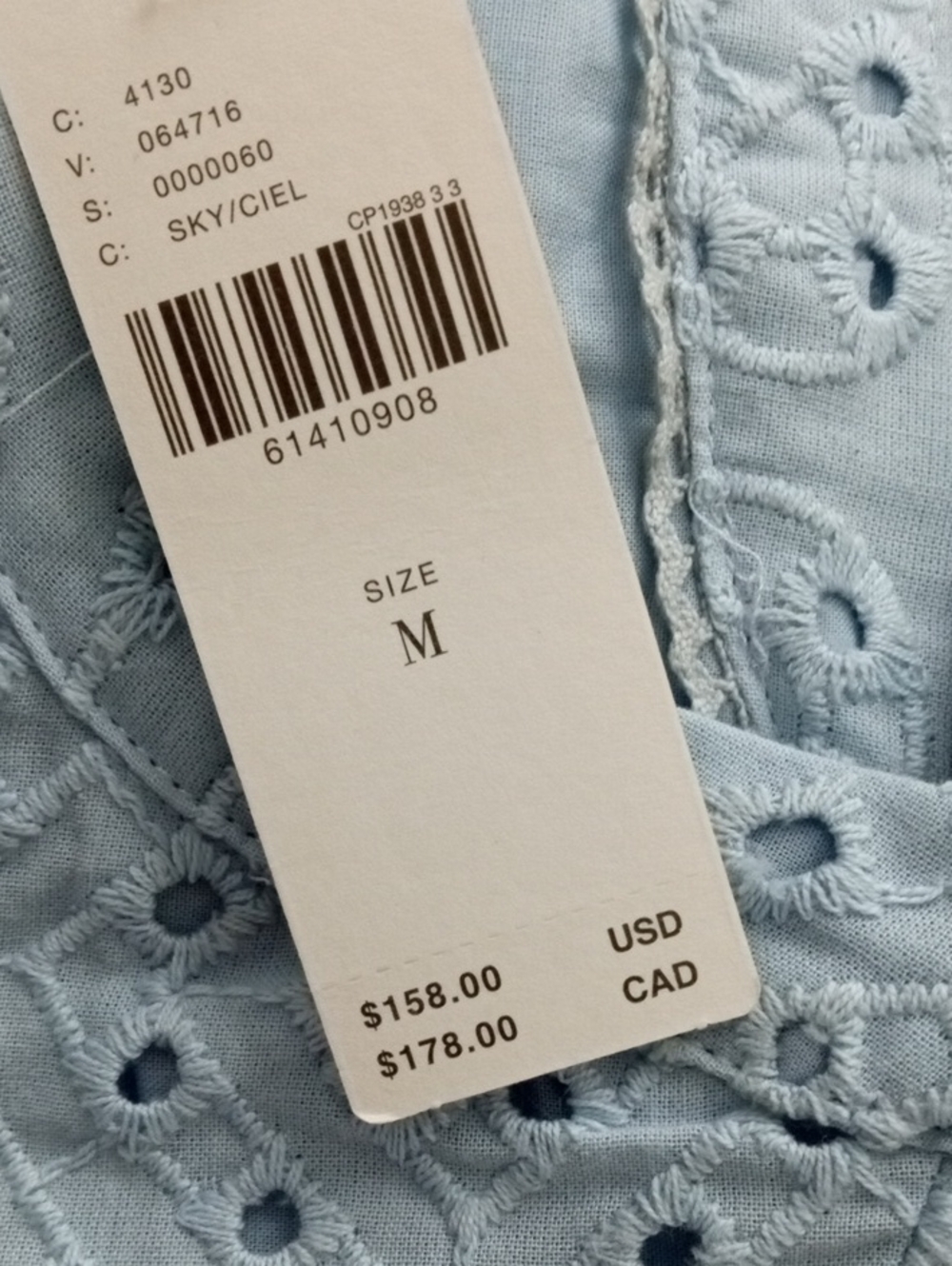Anthropologie Dress/Harper in blue Eyelet new with tags - Picture 5 of 6